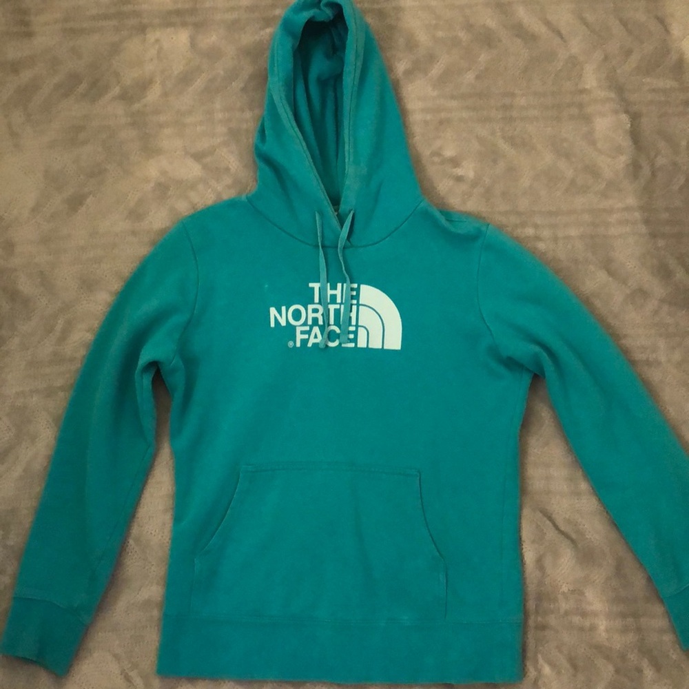 Teal North Face hoodie